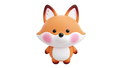 Fototapeta premium Cute 3D Cartoon Fox Character