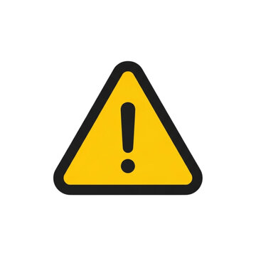 Cautionary Yellow Warning Sign with Exclamation Mark on Black Background Digital Alert Symbol