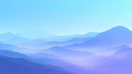 Obraz premium Abstract Pastel Mountain Range Generative Art in Shades of Blue and Purple with Muted Colors and Atmospheric Perspective Creates a Serene and Peaceful Landscape