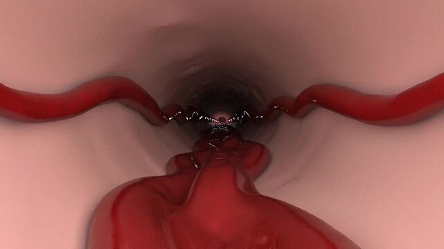 Arterial Vasoconstriction &ndash; Narrowed Blood Vessel Lumen Medical 3D Visualization