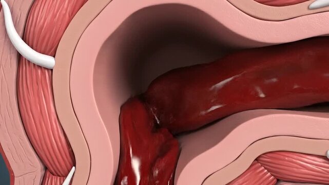 Arterial Vasoconstriction &ndash; Narrowed Blood Vessel Lumen Medical 3D Visualization