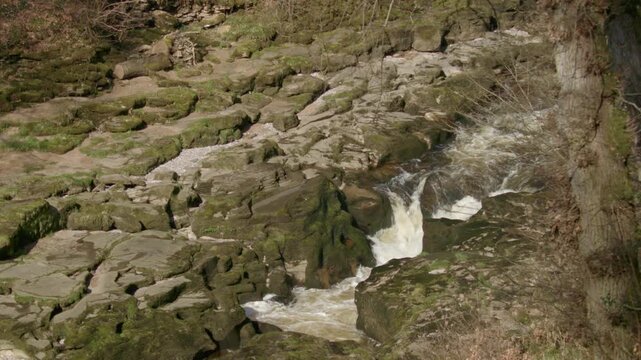 The Strid on the Bolton Abbey estate is the most dangerous section of the River Wharfe, claiming many lives. Yorkshire Dales,UK