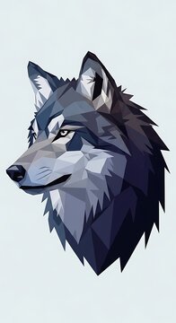 Geometric wolf head illustration design.