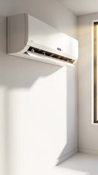 Modern Air Conditioning Unit: Efficient Cooling Solution for Indoor Comfort with Sleek Design Enhancing Home Aesthetics in Natural Light Environment