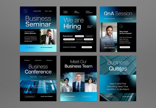 Blue And Black Gradient Business Social Media