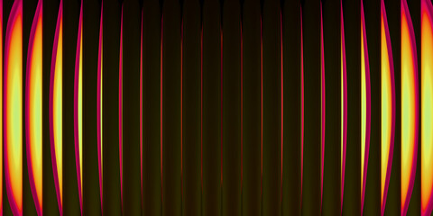 Technology background with abstract glass gradient and 3d orange yellow shape pattern. This light effect design features a futuristic crystal render with modern geometric textures