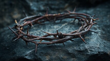 Fototapeta premium Crown of Thorns with Rusty Nails