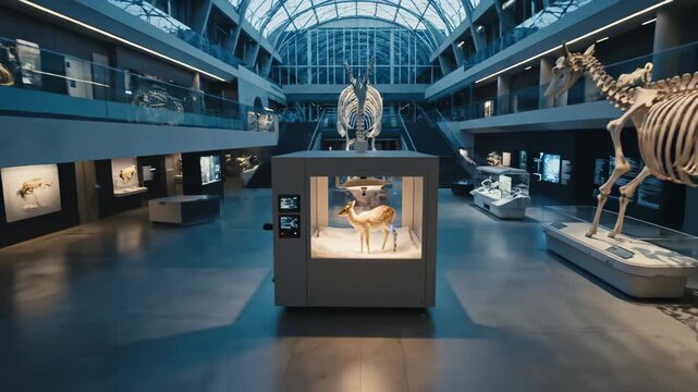 Museum Display of a Deer - A Captivating Exhibit.