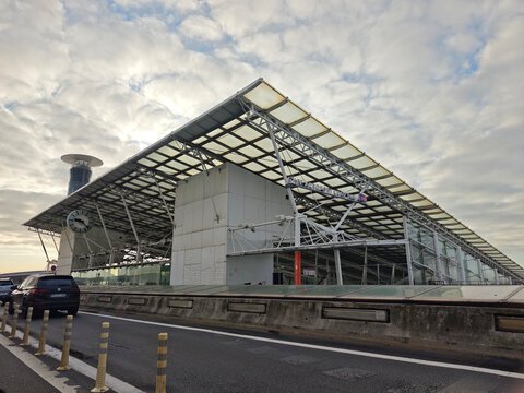 Paris,France-Oct.6th 2025: Paris Charles de Gaulle Airport terminal building exterior