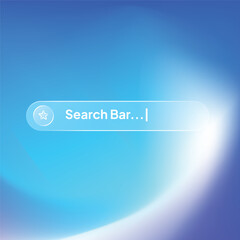 Liquid glass background and element infographic - search bar