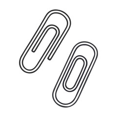 Two Paper Clips Outline Icon