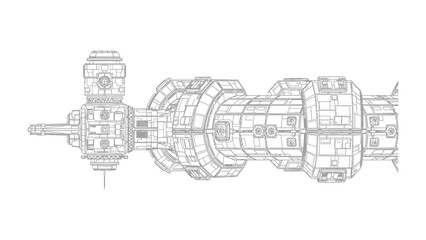 Futuristic Space Station Blueprint  © Hasib