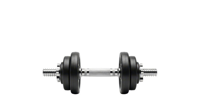 Gym dumbbell isolated on white background with opacity background
