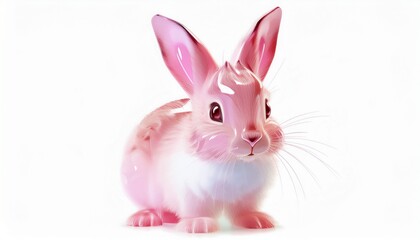 Obraz premium Glossy Pink Bunny Rabbit Illustration