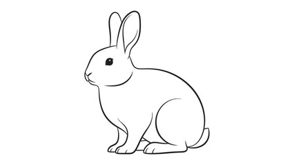Obraz premium Cunning Rabbit: A simple outline drawing of a rabbit, showcasing its unique features, and elegant form. 