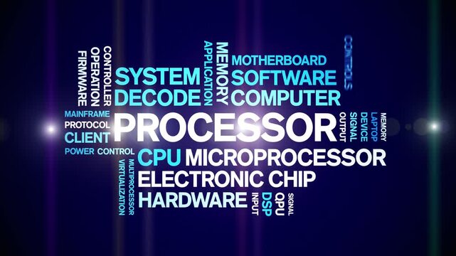 Processor animated word cloud-text design animation tag kinetic typography seamless loop.