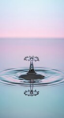 Water Droplet Ripple Effect Closeup.
