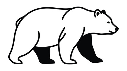 Obraz premium Bear Illustration: A minimalist line drawing captures the powerful presence of a bear, showcasing its iconic silhouette in a bold, eye-catching design.