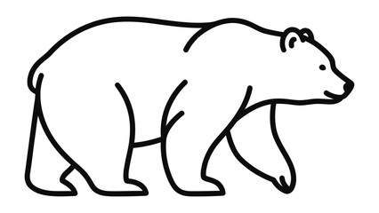 Bear Outline: A minimalist outline of a powerful bear, showcasing its iconic form and strength. Perfect for design projects.
