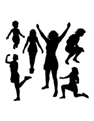 Fototapeta premium Female and male people activity silhouette