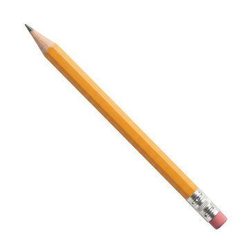 Classic yellow number 2 graphite pencil isolated
