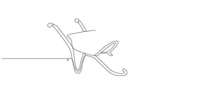 wheelbarrow Continuous one Line art Animation