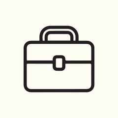 Minimalist Black Briefcase Icon for Business and Professional Use