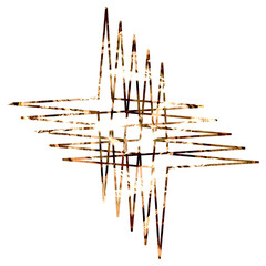 Fototapeta premium Abstract geometric pattern with a golden texture on a transparent background