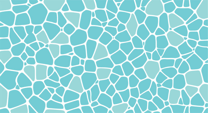 Abstract turquoise mosaic pattern with irregular stone shapes forming a seamless decorative background.