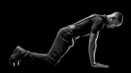 A powerful representation of chiropractic care through an action shot of spinal manipulation, accentuated by sharp contrasts and optimized for brand messaging