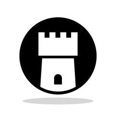 Naklejka premium Castle Tower Icon with shadow