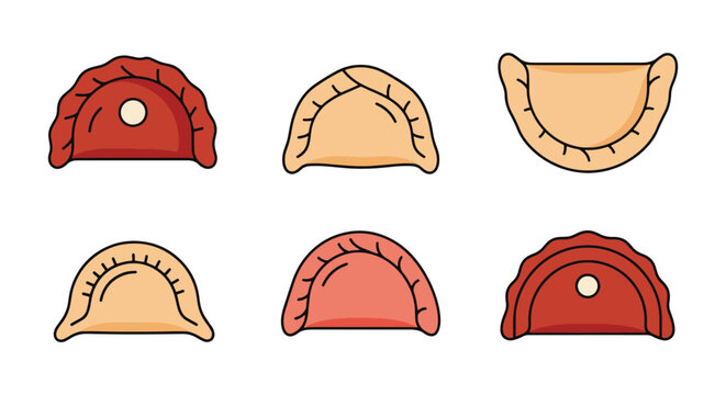 Meat Fatayer Line art vector modern pastel abstract color
