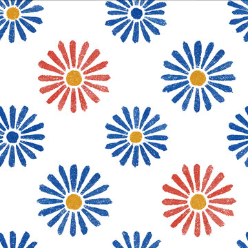 isolated clipart image of watercolor geometric plaid decorative stripes sunrays red blue yellow handpainted repetitive pattern linocut vector icon monochro