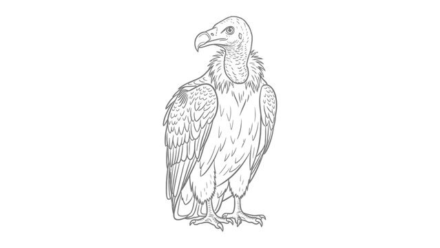 Vulture Illustration: An illustration of a vulture in intricate detail, capturing the bird's unique form and presence.