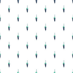 Fishing bobbers repeating on a white background, creating a seamless pattern © nsit0108