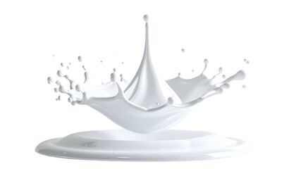 A pristine white liquid splash against a black backdrop, showcasing delicate formations