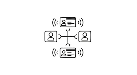 Fototapeta premium Network of People Connected Digitally Through Devices.