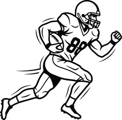 American Football Player Running with Ball Icon