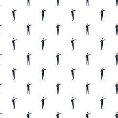 Fototapeta premium Businessmen in suits pointing right creating a repeating seamless background pattern