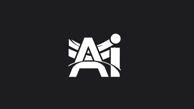 Modern AI Logo Design with Abstract Elements.