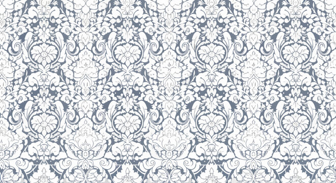 Vintage inspired seamless damask pattern with rich ornamental structure