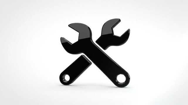 Two crossed wrenches on a white background representing tools and repair