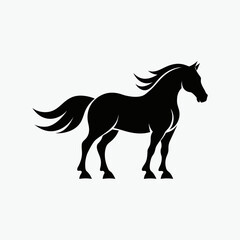 Obraz premium Black horse silhouette vector illustration