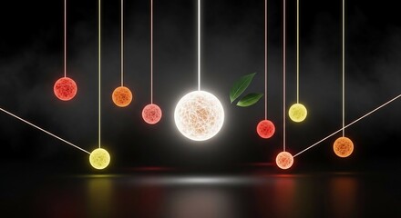 Abstract glowing spheres conceptual illustration