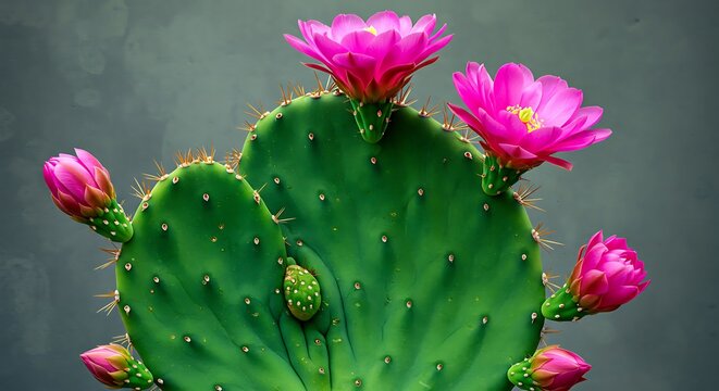 Vibrant Pink Cactus Blossom: Desert Bloom Beauty