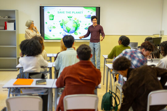 Students learning about environmental education and sustainability