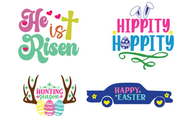 Easter greetings and phrases in colorful  typography  Designs © MSTHAFSA