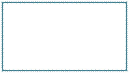 Blue rectangular frame with dashed lines ideal for graphic design on transparent background