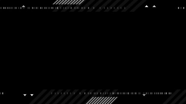 movement modern geometric glitch overlay on black background.