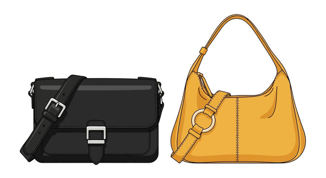 Two Fashionable Ladies Handbags.